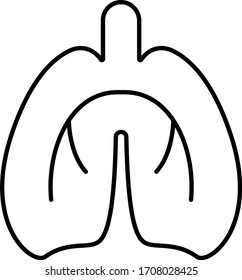 Human Internal Organ Lungs. Lungs line art icon on white background.