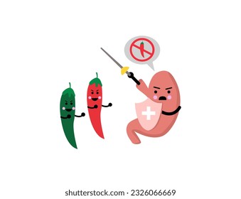 Human internal organs cartoon illustration. Cartoon human organs, heart, liver, stomach, lungs, uterus, brain, eye, and reproductive system. Organs versus diseases and against illness. 