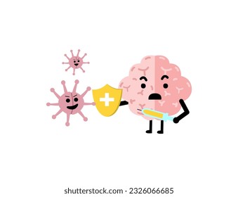 Human internal organs cartoon illustration. Cartoon human organs, heart, liver, stomach, lungs, uterus, brain, eye, and reproductive system. Organs versus diseases and against illness. 