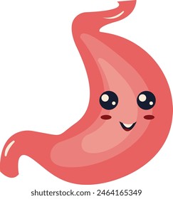 Personaje humano de órganos internos con lindo estilo de dibujos animados. Aislado sobre fondo blanco