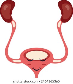 Human Internal Organs Character with Cute Cartoon Style. Isolated on White Background