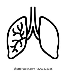 Human internal organs flat line icon. Anatomy symbols. Outline sign mascara for mobile concept and web design, store.