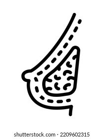 Human internal organs flat line icon. Anatomy symbols. Outline sign mascara for mobile concept and web design, store.