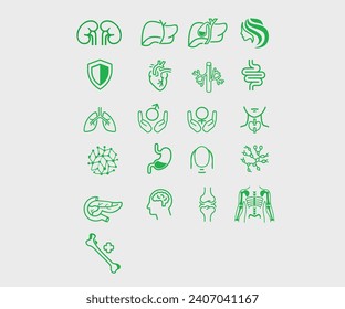 human internal organs icon set 