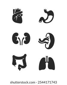 Human internal organs icons set stock illustration