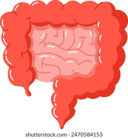 Human Intestine Hand Drawn Vector Illustration
