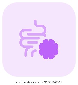 Human intestine infected with a stomach virus