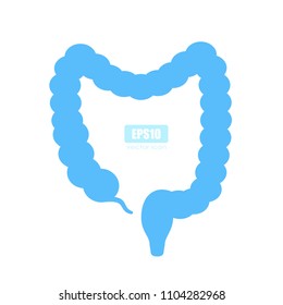 Human intestine vector icon on white background