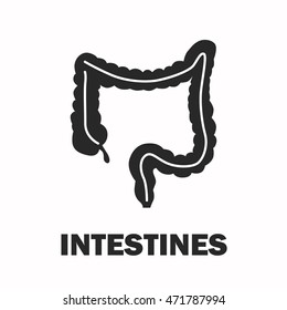 Human intestines black icon