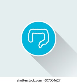 human intestines icon with long shadow