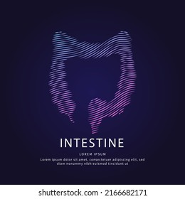 Human Intestines medical structure. Vector logo Intestines color silhouette on a dark background. EPS 10