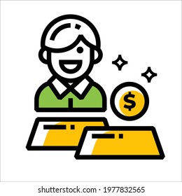 human and investment icon vector