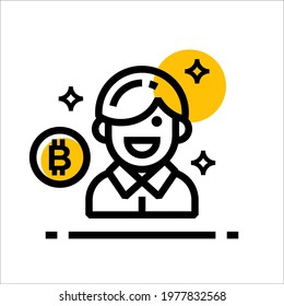human and investment icon vector