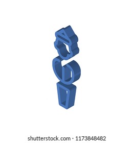 Human isometric left top view 3D icon