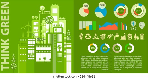 Human issues and eco cities infographics template