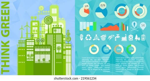 Human issues and eco cities infographics template
