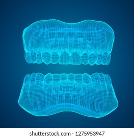human jaw. 3d vector layout. medicine and health