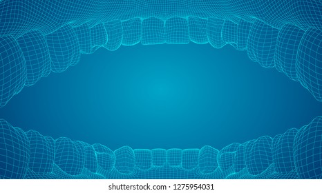 human jaw. 3d vector layout. medicine and health