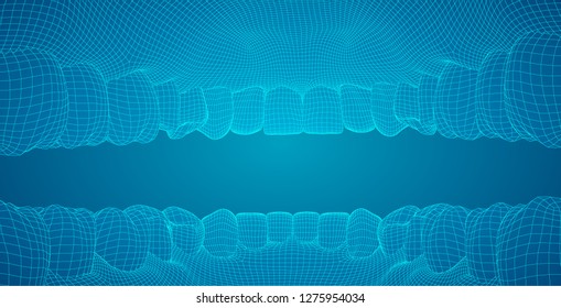 human jaw. 3d vector layout. medicine and health