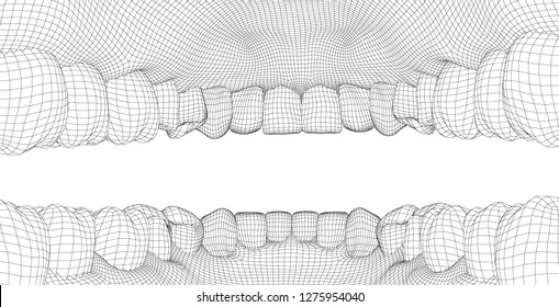 mandíbula humana. Diseño vectorial 3d. medicina y salud