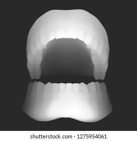 human jaw. 3d vector layout. medicine and health