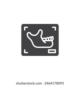 Human jaw x ray vector icon. filled flat sign for mobile concept and web design. Jaw X-Ray glyph icon. Symbol, logo illustration. Vector graphics