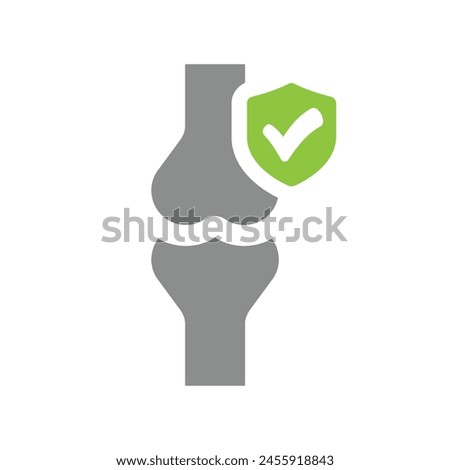 Human joint with checkmark shield. Healthy joints vector icon.