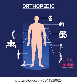 Human joints vector set. Orthopedic and spine symbols