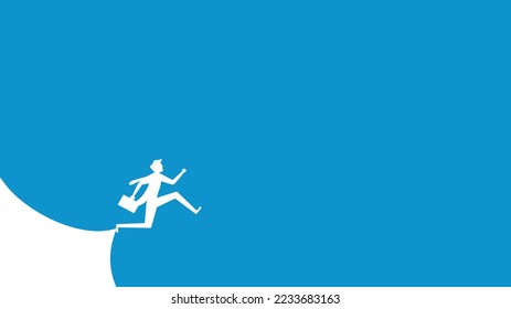 menschliches Springen. Geschäftsmann springt Banner. Vektorgrafik
