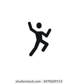 Human jumps simple glyph icon. Vector solid isolated black illustration.