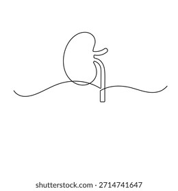 
Menschliche Niere kontinuierliche einzeilige Zeichnung minimalistische medizinische Kontur Vektorgrafik
