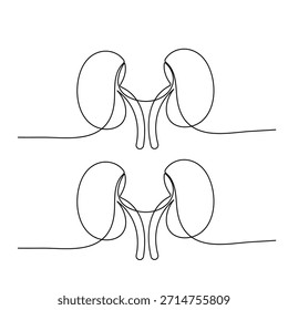 Rim humano contínuo uma linha desenho minimalista médico esboço vetor ilustração
