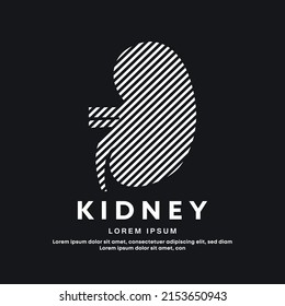 Estructura médica de los riñones humanos. plantilla de vectores de diseño de silueta de diseño de silueta de arte simple de riñón. Plantilla vectorial de Logotipo Urológico adecuada para organización, empresa o comunidad. EPS 10