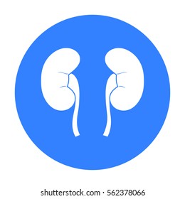 Human kidneys icon in black style isolated on white background. Human organs symbol stock vector illustration.