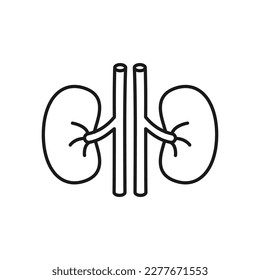 Symbol für menschliche Nieren. Hochwertige schwarze Vektorgrafik.