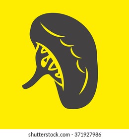 Human kidneys icon on yellow background