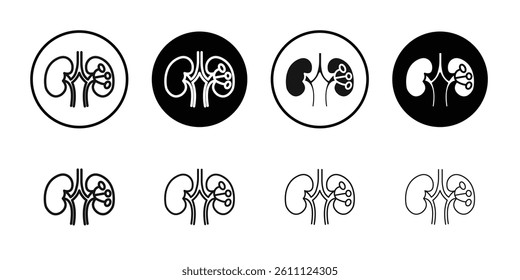 Human kidneys icon Vector flat thin line illustration