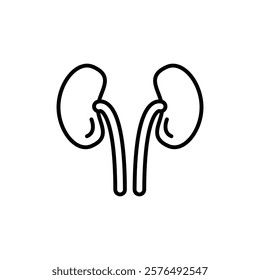 Human kidneys icon vector outline logo sign