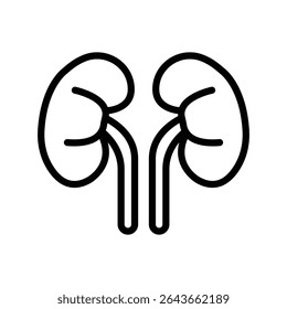 Human Kidneys Contorno bold Ícone de vetor que pode ser facilmente modificado ou editado 