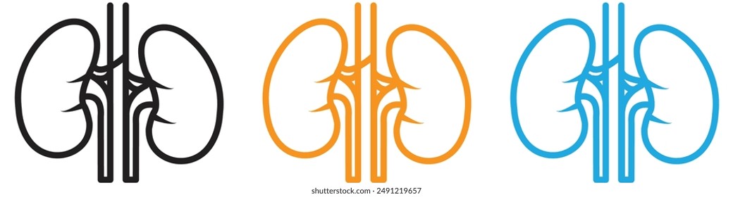 Human kidneys vector logo set collection for web app ui