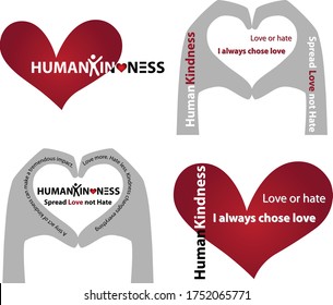 Human kindness, spread love not hate posters