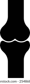 Icono humano del hueso de la rodilla aislado en el fondo blanco. Icono de la articulación ósea . Ilustración vectorial