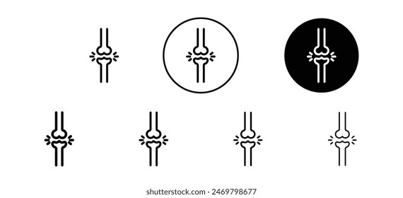 Human knee bone joint icon vector set collection for web