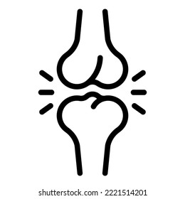 Human Knee Bone Joint Line icon. Bones and structure Vector illustration.