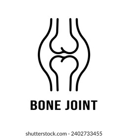 Human Knee Bone Joint Line Icon. Anatomy Leg Skeleton Linear Pictogram. Arthritis, Osteoporosis Illness of Bone Joint Outline Icon. Orthopedic Health. Editable Stroke. Isolated Vector Illustration.