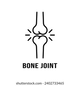 Human Knee Bone Joint Line Icon. Anatomy Leg Skeleton Linear Pictogram. Arthritis, Osteoporosis Illness of Bone Joint Outline Icon. Orthopedic Health. Editable Stroke. Isolated Vector Illustration.