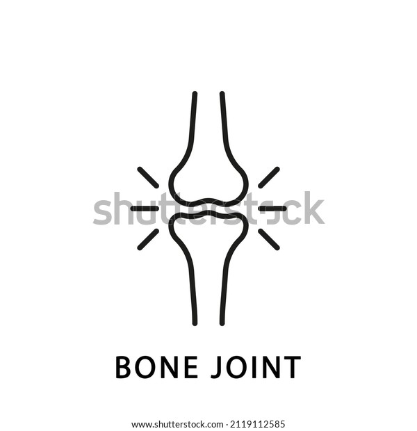 Human Knee Bone Joint Line Icon. Anatomy\
Leg Skeleton Linear Pictogram. Arthritis, Osteoporosis Illness of\
Bone Joint Outline Icon. Orthopedic Health. Editable Stroke.\
Isolated Vector\
Illustration.