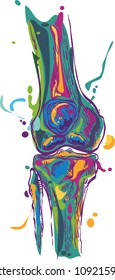 Human knee vector art abstract art
