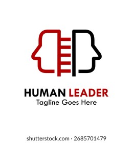 Ilustração do modelo do logotipo do projeto do líder humano
