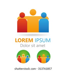 Human leader group future element. Business logo